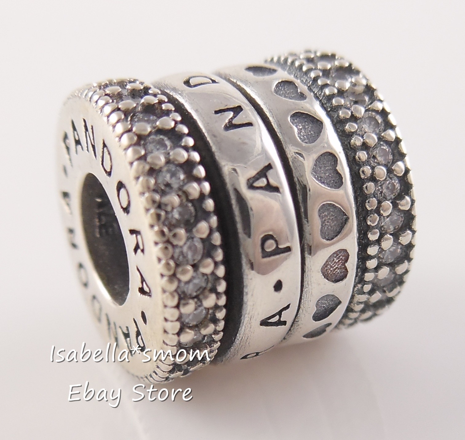 Auténtico Corazones De Pandora Charm Plata / Cuenta 797402CZ Nuevo W |