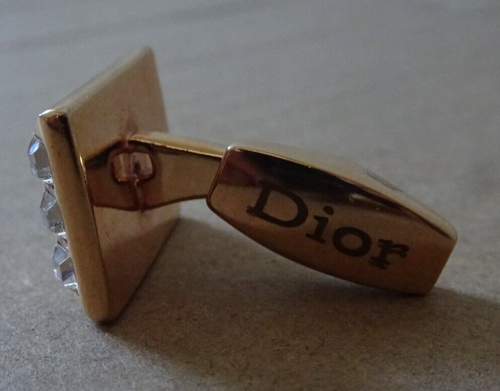 Rare CHRISTIAN DIOR heavy gold and diamond Cufflinks- Cost £250 - Picture 11 of 14