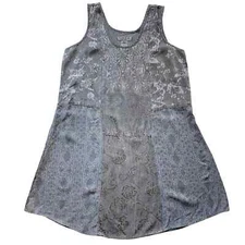 CITRON Santa Monica Jacquard Patchwork Tunic Dress Boho Floral Paisley size M