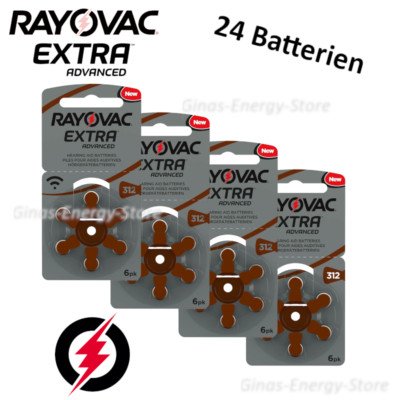 24 x Hörgerätebatterien Typ 312 Rayovac Extra Advanced ZL3