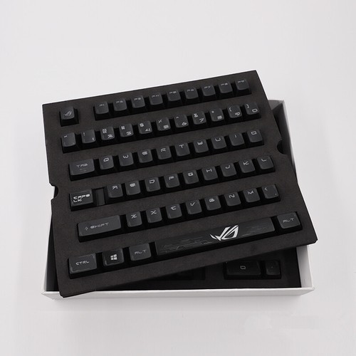 ROG Theme Backlit Keycaps 104 Keys Black ABS OEM Height For Mechanical Keyboard - Picture 1 of 8