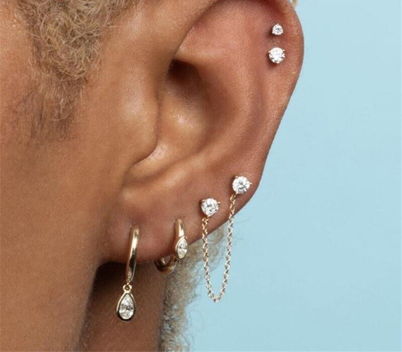 Stella Maris Damen Diamant Ohrringe Ohrstecker Herzform 925 Sterling Silber Keramik Weiß Edelstein Zirkonia - STMJ6-179w