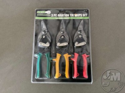 3 Pc 10'' GRIP Aviation Tin Snips Set Straight Left & Right Cut Sheet Metal