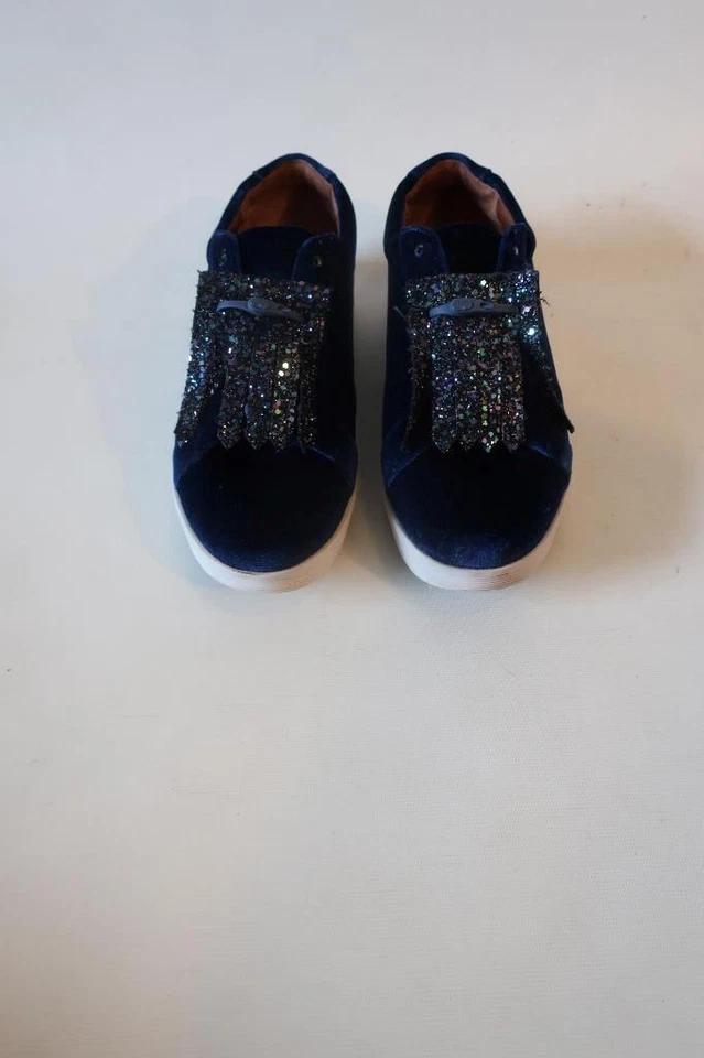 Tênis de renda feminino Gentle Souls By Kenneth Cole veludo azul 8,5 - Imagem 4 de 4