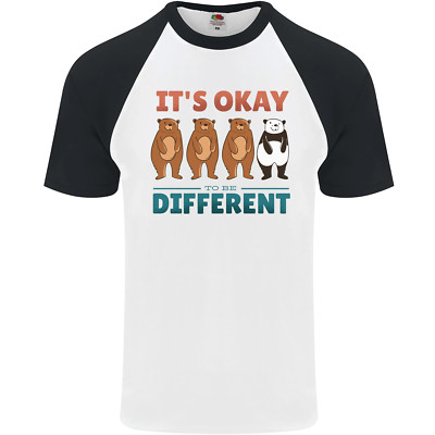 Pandabär LGBT Its Okay to Be Different Herren S/S Baseball T-Shirt