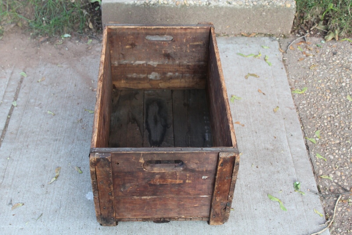 HUGE Antique Wood Box Crate The Manhattan Storage & Warehouse Co