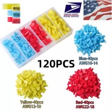120PCS Insulated Nylon Female Flag Terminal 90 Degree Right Angle Connectors Kit