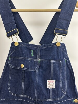 VTG 50s 60s Pointer Sanforized Low Back Bib Denim Overalls Size