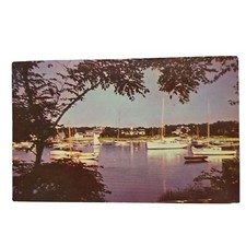Postcard Reflections On Wychmere Harbor On Cape Cod Massachusetts Chrome Posted