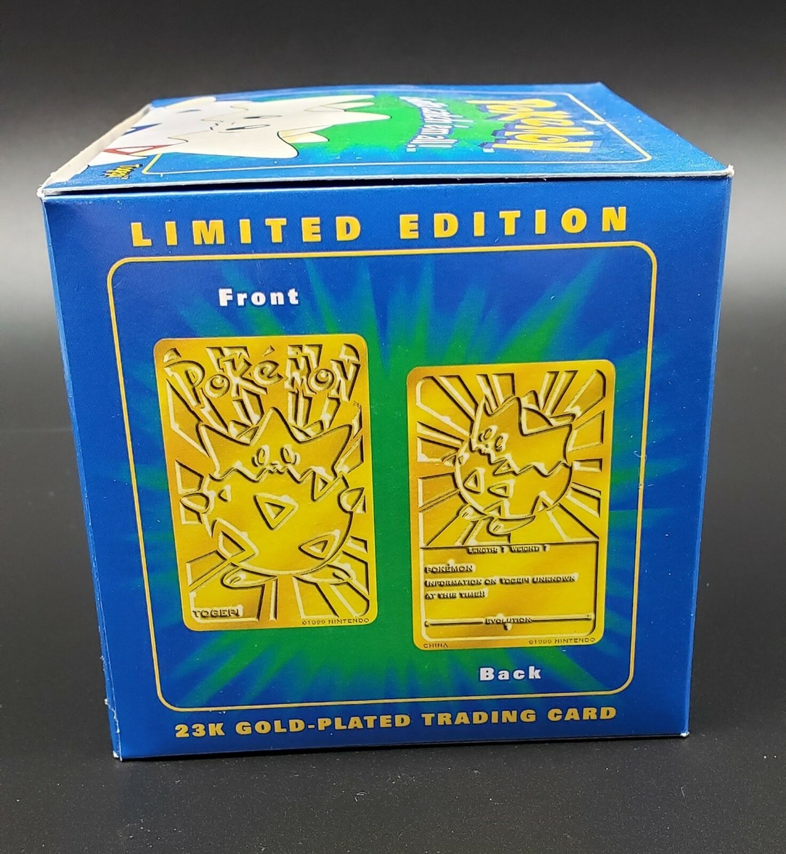 1999 Burger King Pokemon Limited Edition 23K Gold-Plated Togepi Trading Card 