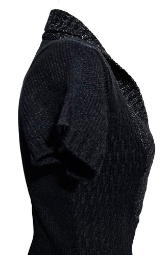 Rotes Lack Strick Pullover Kleid Gr. L schwarz silber Urlaub Party Büro Party - Bild 9 von 13