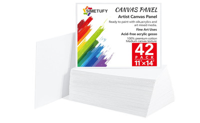 Simetufy Canvas Boards 11 x 14 inch 42 Pack Painting Canvas- Gesso ...