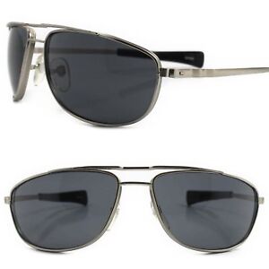 Classic Genuine Vintage Silver Frame Wrap Around Rectangle Sporty Sunglasses