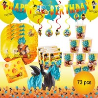 Xxl Dragon Ball Party-Set Kindergeburtstag 73-Tlg. Party-Deko Tischdeko