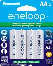 Panasonic Eneloop AA 4 Pk New Generation NiMH Rechargeable Batteries 2100X