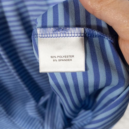Peter Millar Summer Comfort Polo Shirt Mens Large Blue Short Sleeve Golf Active - Picture 6 of 8
