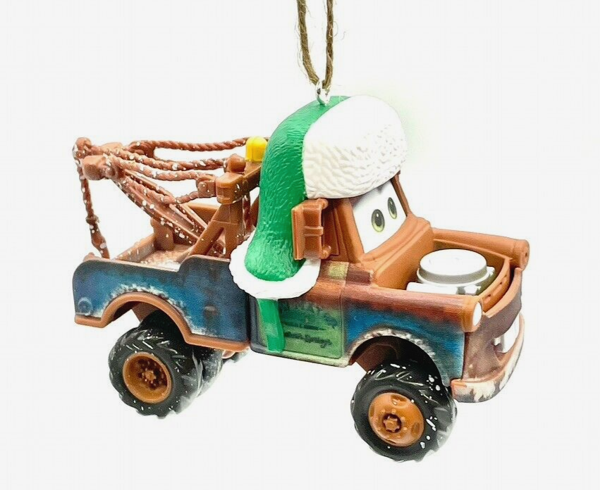 🎄Disney Pixar CARS Holiday Snow Mater Tow Truck w/ Hat Christmas