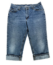 BLU Vintage Women's Y2K High Rise Capri Mom Jeans Medium Wash Blue Size 16