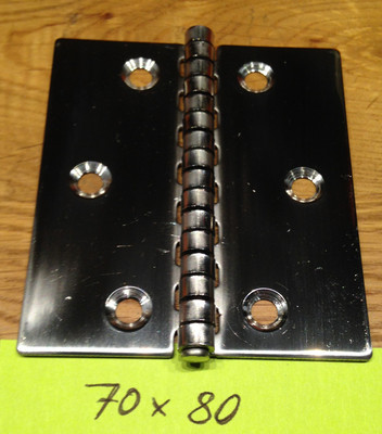 4 Stück , INOX Edelstahl VA A2 EdelstahlScharnier 70X80mm