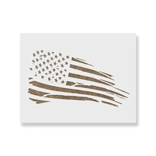 American Flag Rugged Stencil - Durable & Reusable Mylar Stencils
