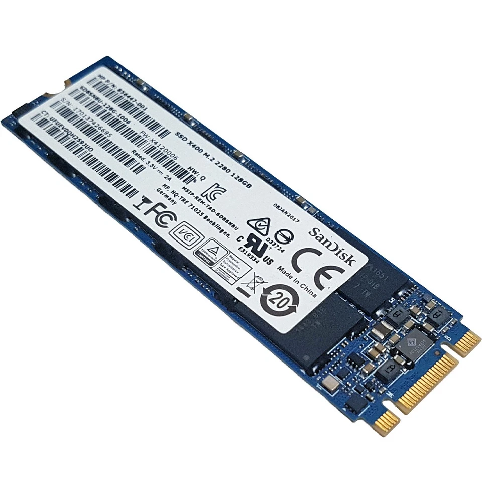 HP 856447-001 SanDisk SSD X400 M.2 2280 128GB SATA III SD8SN8U-128G-1006 Card - Bild 2 von 4
