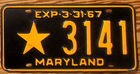 Item photo. Show Listing Details page. Listing 1966 Maryland License Plate Number Tag - Star