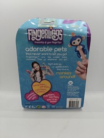 Fingerlings Baby Monkey Boris Blue Interactive Toy WowWee