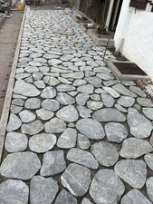 Natursteinplatten Flusssteine Geschnitten Grau Terrassenplatten Pflaster