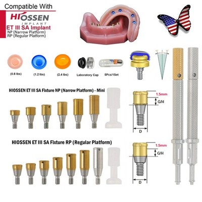 Locator Abutment for Hiossen ET Implant MINI/Regular Overdenture Male Caps Tool
