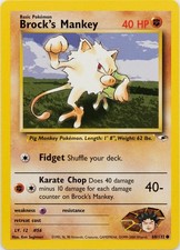 Pokemon Brock's Mankey (68) 68/132 Gym Heroes Common Unlimited LP