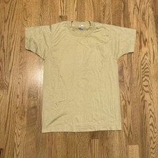 NEW Vintage Screen Stars Short Sleeve T Shirt Size Medium Blank 80s Tan Vtg NOS