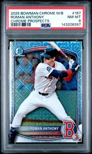 143208397 Roman Anthony 2025 Bowman Chrome #BCP-167 Prospects PSA 8