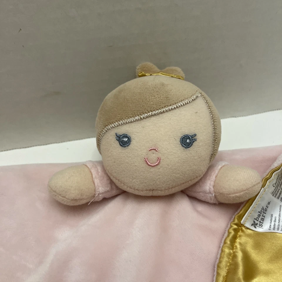Manta de seguridad Baby Starters rosa Lovey peluche princesa sonajero satinado espalda Foto 3 de 4