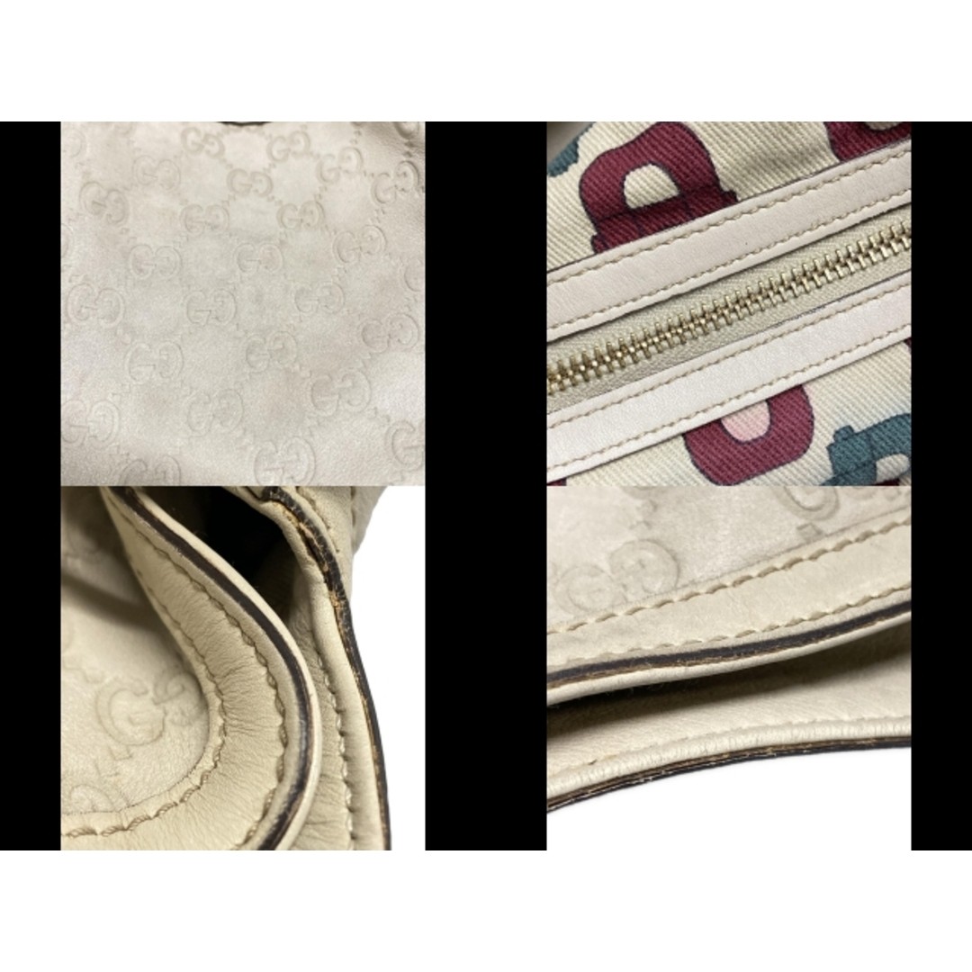 GUCCI Bamboo Shima Line Ivory Leather Handbag Used, Elegant, 33x29-39cm thumbnail 2