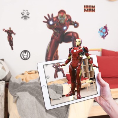 Marvel Iron Man Wall Decal - 3D Augmented Reality Interactive Stickers - 24'' ...