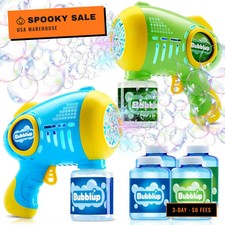 JOYIN 2 Kids Bubble Guns with 4 Bottles Solution, Automatic Bubble Machine Gun w