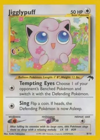 Jigglypuff - 8/18 - Pokemon Common Southern Islands Card NM