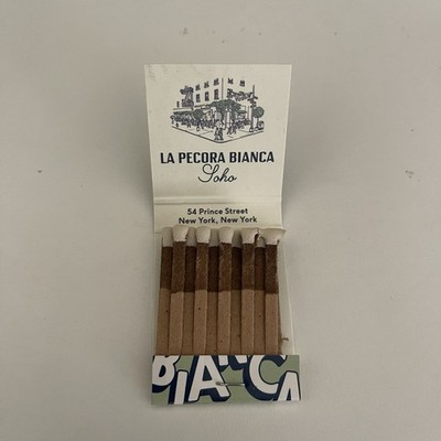 NEW! Modern La Pecora Bianca Restaurant Matchbook NYC New York SoHo Full Unstruc