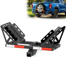 Adjustable Hitch Mounted Spare Tire Carrier 220 Lbs Universal Rear Tire Rack