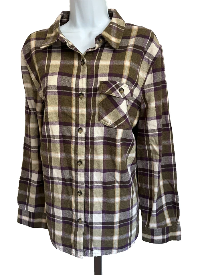 Camisa de franela manga larga a cuadros multicolor talla XL Zeroxposur Foto 2 de 4