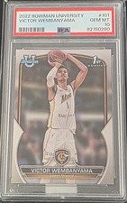 VICTOR WEMBANYAMA PSA 10 2022-23 BOWMAN CHROME UNIVERSITY #101 SPURS RC