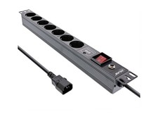 InLine Multi-Outlet 19" 7 Way Overload Protection Network Switch 2m 16427S