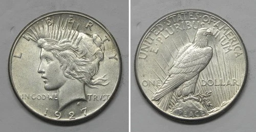 X7381  1927 Peace Dollar, AU+++/BU