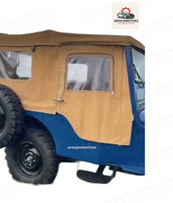 Canvas Soft Top Door Covers Fits Jeep Willys Cj3a 1949-1953 Vintage Style.