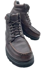 Rockport Men's Chocolate Dougland Moc-Toe Hi-Top Lace Up Leather Boots Sz 11 US