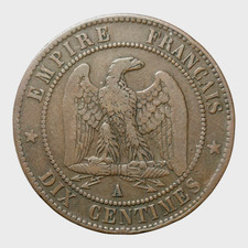 France - 1863A Ten Centimes EF40 - (INV0116) - Extra Fine!!