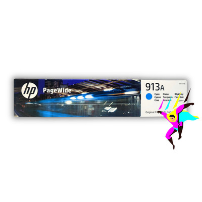 ORIGINAL HP 913A CYAN TINTENPATRONEN - F6T77AE - PAGEWIDE PRO 352 377 - B-WARE