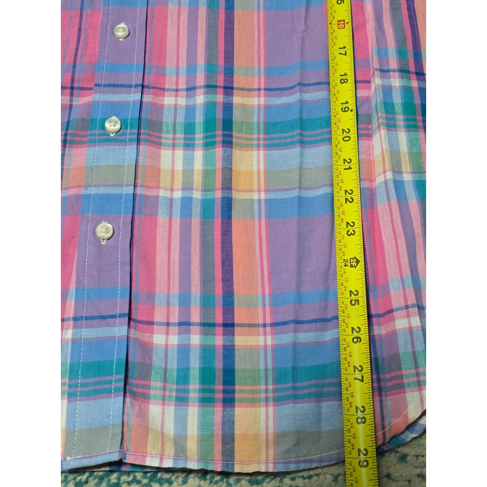 Crown Ivy Classic Fit Men's Short Sleeve Plaid Button Down Shirt Size M(Z)