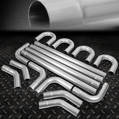 3"OD DIY Custom Exhaust Pipe Kit 16-Pieces Straight & 45 90 Degree & U-Bends - Bild 1 von 4