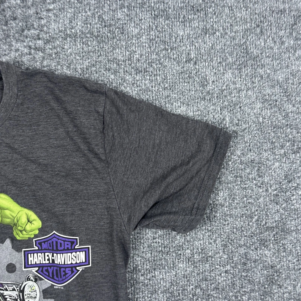Harley-Davidson Hulk Shirt Youth XL Mean Green Machine Marvel Biker Motorcycle - Image 2 of 4